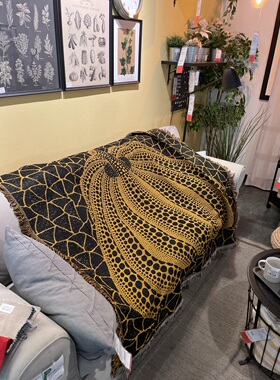 波点艺术家草间弥生日本南瓜潮流沙发毯盖毯地毯装饰毯