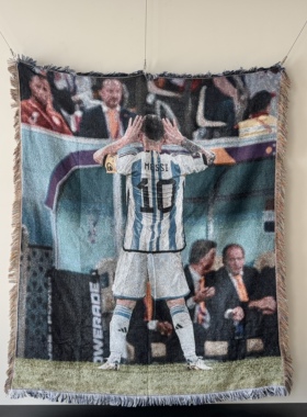 致敬热爱阿根廷足球明星梅西Messi十号挂毯装饰毯卧室客厅毯子