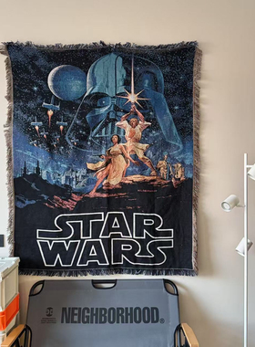 星球大战Star Wars复古挂毯美式科幻电影海报盖毯 沙发毯壁挂装饰