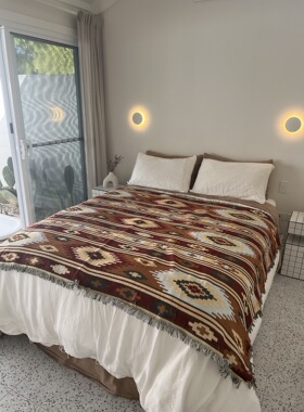 大尺寸床毯毛毯民族风美式乡村毛毯露营别墅民宿酒店宾馆床尾巾