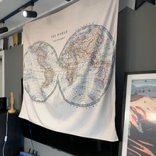 北欧风格 饰布wall 世界地图挂毯挂布装 hanging背景布卧室寝室