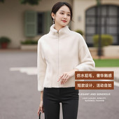 仿水貂毛皮草外套女短款 2025冬季 新款 立领加厚保暖环保小香风上衣