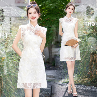 新中式国风盘扣连衣裙女2025夏季新款小个子时尚显瘦洋气套装裙子