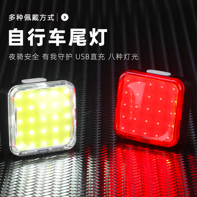 捷安特适配私模新款自行车灯山地车尾灯USB充电防水尾灯夜骑警示
