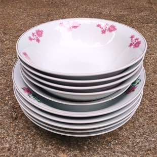 八十年代土窑敞口面碗汤碗菜碗不烫手耐磨家用老怀旧陶瓷斗碗大碗