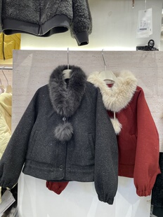 鑫风尚8170冬韩版 加厚保暖棉衣小个子外套 宽松休闲百搭毛领女短款