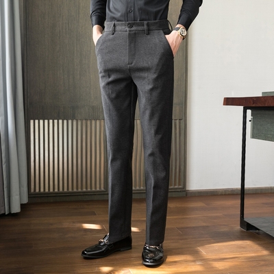 可机洗不起球羊毛加厚保暖裤子