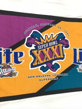 Super Bowl XXXI Fullsize Miller Lute New Orleans Green Flag