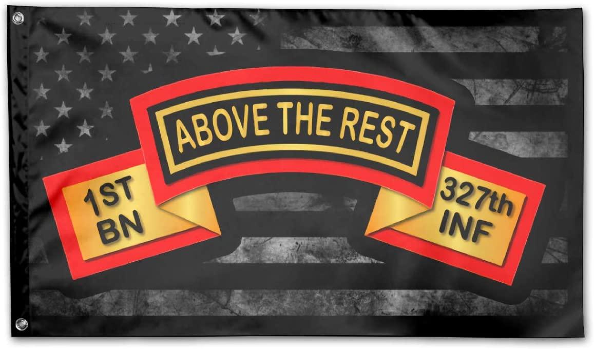 1st 327 Scroll Above The Best 101st Airborne Division Flag
