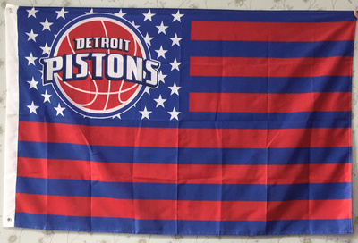 外贸货源底特律活塞队NBA Detroit Pistons Flag亚马逊WISH EBAY