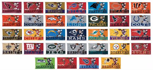 美国橄榄球队旗帜NFL Assorted Teams Mickey Mouse Flag