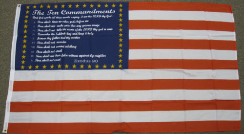 外贸货源命令美国旗帜COMMANDMENTS USA Flag亚马逊WISH EBAY热卖