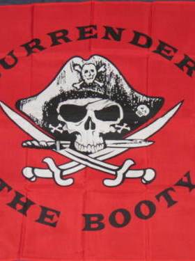 RED SURRENDER THE BOOTY PIRATE FLAG SKULLFlag亚马逊WISH EBAY