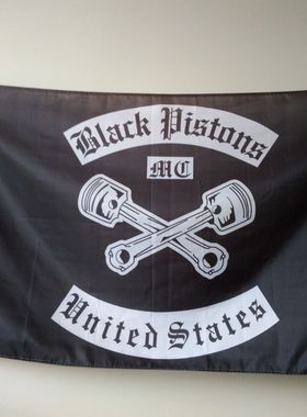 外贸货源国旗Black Pistons MC FLAG 亚马逊 WISH EBAY 热卖
