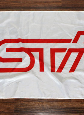 白色斯巴鲁White Subaru STI Team Racing Flag亚马逊WISH EBAY热