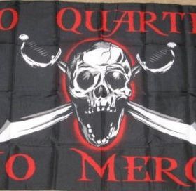 没有四分之一怜悯旗NO QUARTER MERCY FLAG亚马逊WISH EBAY热卖