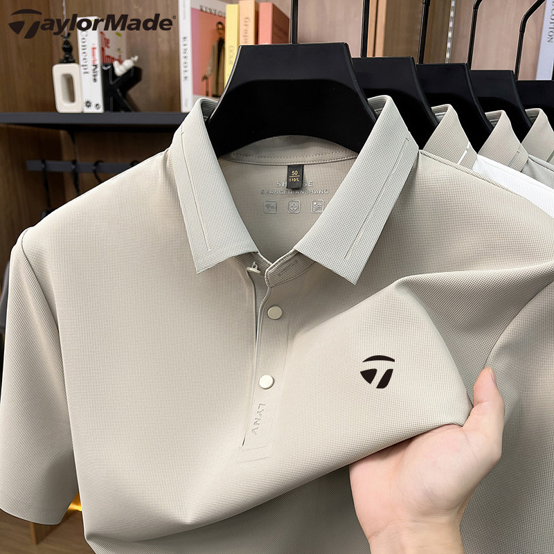 TaylorMade泰勒梅高尔夫男士夏季冰丝透气吸汗速干短袖POLO衫上衣