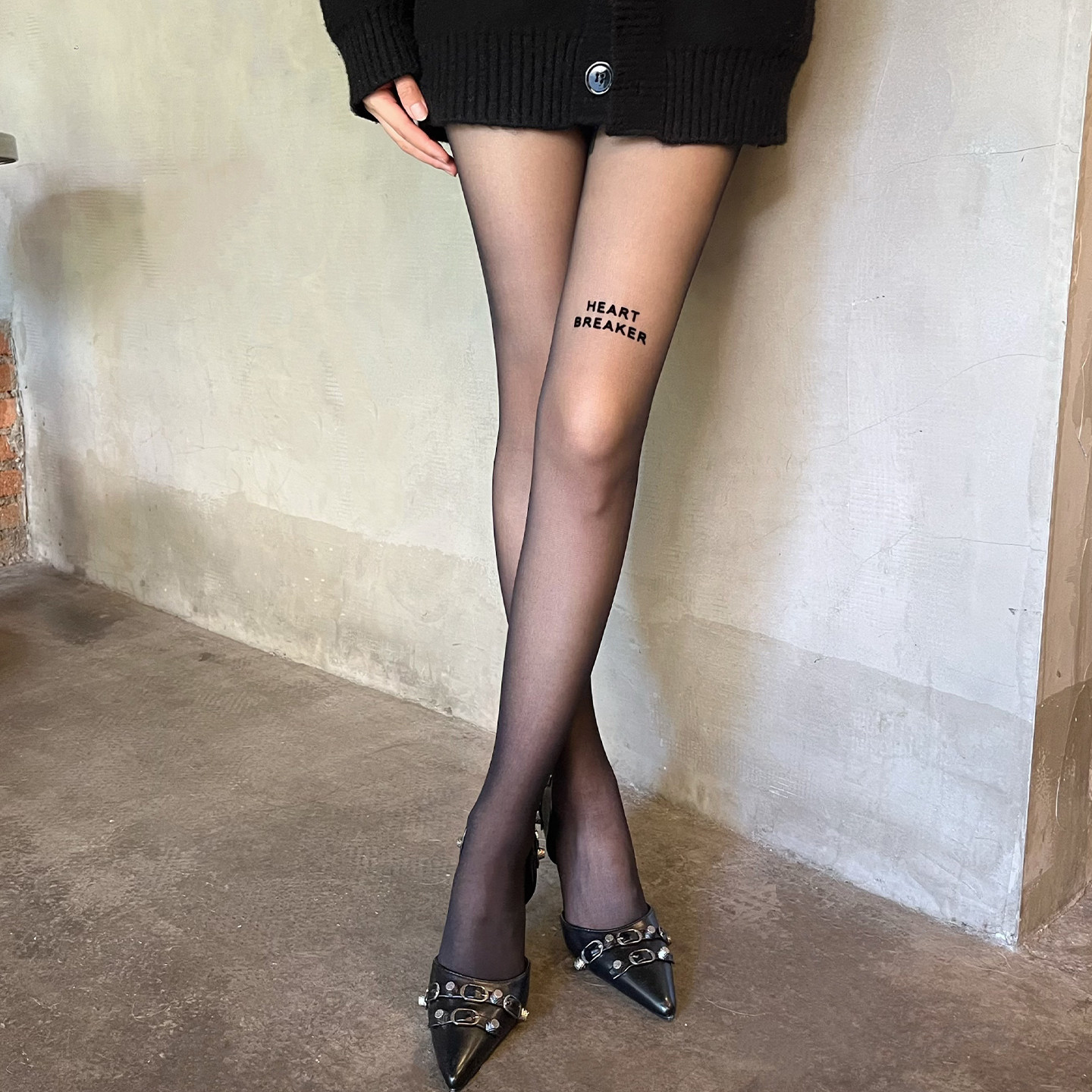 欧美风性感字母植绒丝袜女薄款连裤袜子辣妹黑丝打底袜显瘦美腿袜