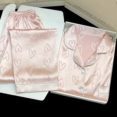 冰丝睡衣女春长袖2025新款小香风