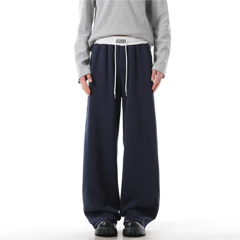 LUCKTALE男装美式休闲马吉拉运动卫裤垂感弯刀裤男女情侣高街裤子