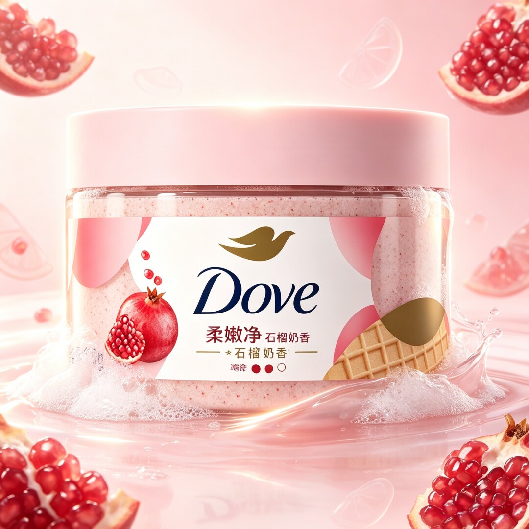 Dove/多芬石榴奶香精华磨砂膏280g肌肤清洁乳霜温和芳香去角质