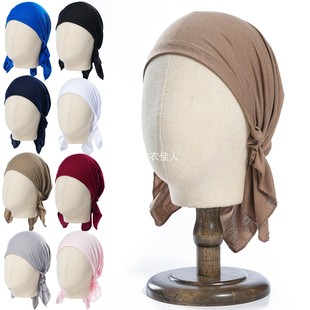 中东女士松紧棉质包头帽简便套头帽睡帽柔软透气海盗帽头巾turban