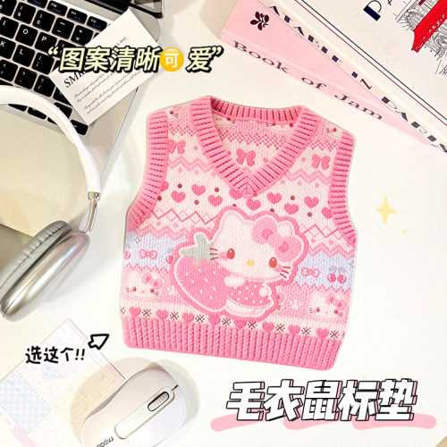 创意小号鼠标垫电脑桌垫便携滑鼠垫毛衣鼠标垫ins原创女生高颜值
