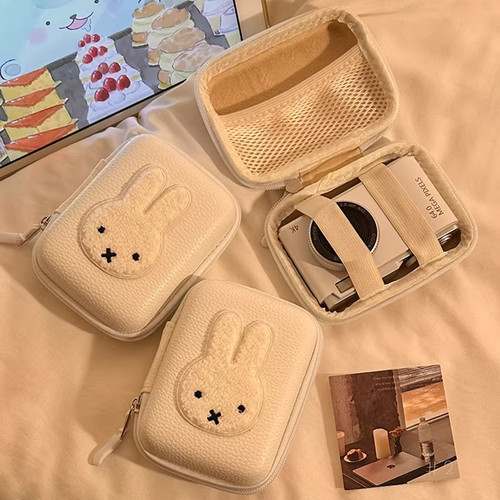 可爱兔子CCD相机收纳包便携卡片机保护套防摔硬壳数据线收纳盒子