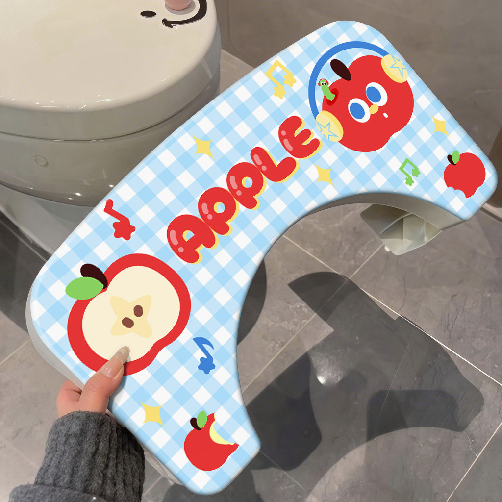 蓝色苹果马桶凳脚凳家用加厚厕所卫生间脚踏凳坐便蹲便蹲坑踩脚凳