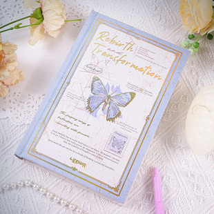 联华银尘秘境系列A5精装手账彩边印花复古高颜值笔记本加厚硬壳记事本学生日记摘抄本送礼