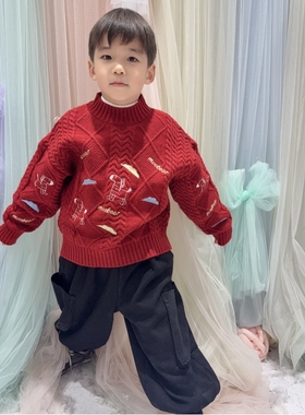 【棉逗熊品牌】男童韩版冬季休闲男童百搭毛衣-17967-18032