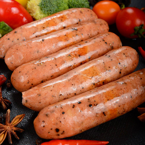 台湾热狗黑胡椒火山石材料纯烤肠