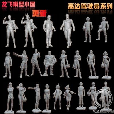 高达驾驶员系列白模龙飞模型