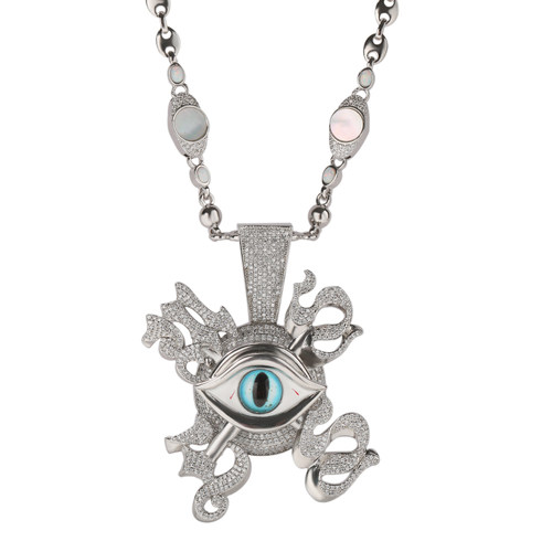 抖音同款荷鲁斯之眼吊坠项链挂坠百搭潮流mac ova seas联名款旋转