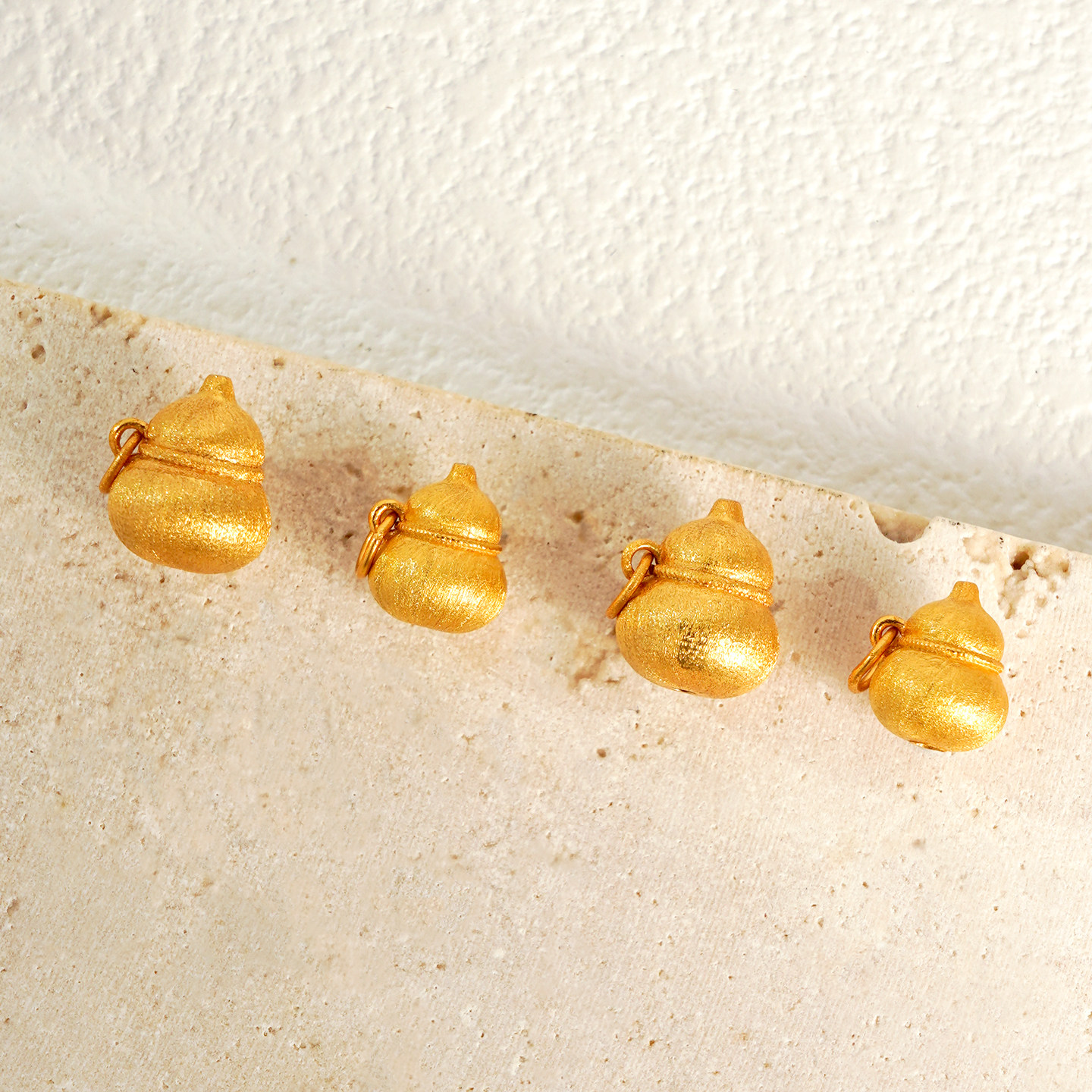 掐丝款立体葫芦吊坠S925纯银DIY穿珠配饰材料福禄胖芦挂坠