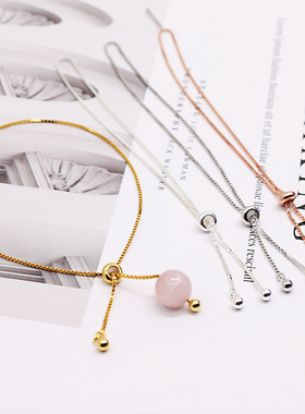 百搭风硅胶珠可调节气质纯银手链