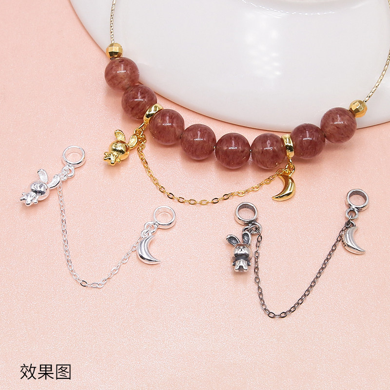 S925纯银双头吊坠带链条