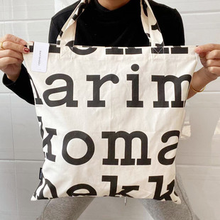 芬兰小众M家帆布包碎花单肩包环保购物袋妈妈包折叠大容量外出旅