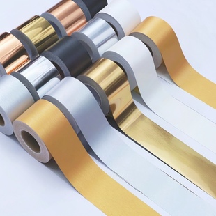 墙缝装饰条加厚仿金属拉丝贴纸玻璃门框画框包边贴条装饰防水自粘