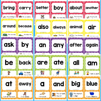 小学英语sightwords220个高频词单词闪卡片教具幼儿童早教电子版