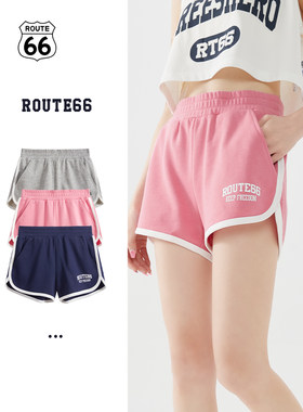66号公路ROUTE66高腰运动裤女短