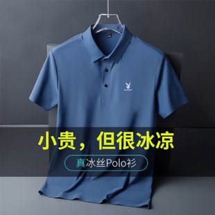 带翻领t恤半袖 速干高端夏季 新款 爸爸夏装 polo衫 商务冰丝男士 短袖