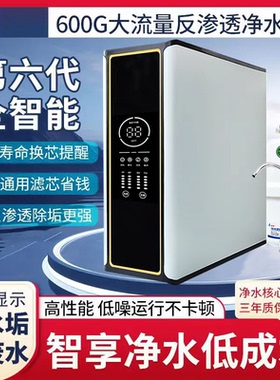 侧显600G大通量100RO反渗透纯水机通用滤芯TDS值显示400g无桶直饮