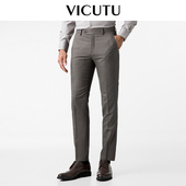 直筒修身 男裤 威可多西裤 男商务西服正装 进口vbc纯羊毛 VICUTU