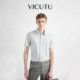 VICUTU威可多短袖 穿搭 夏季 衬衫 爽滑桑蚕丝男品质羊毛混纺通勤半袖
