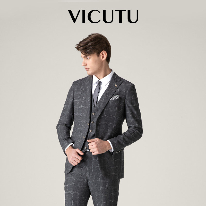 {断码清仓}VICUTU/威可多男士西服羊毛正装英伦风商务西装外套
