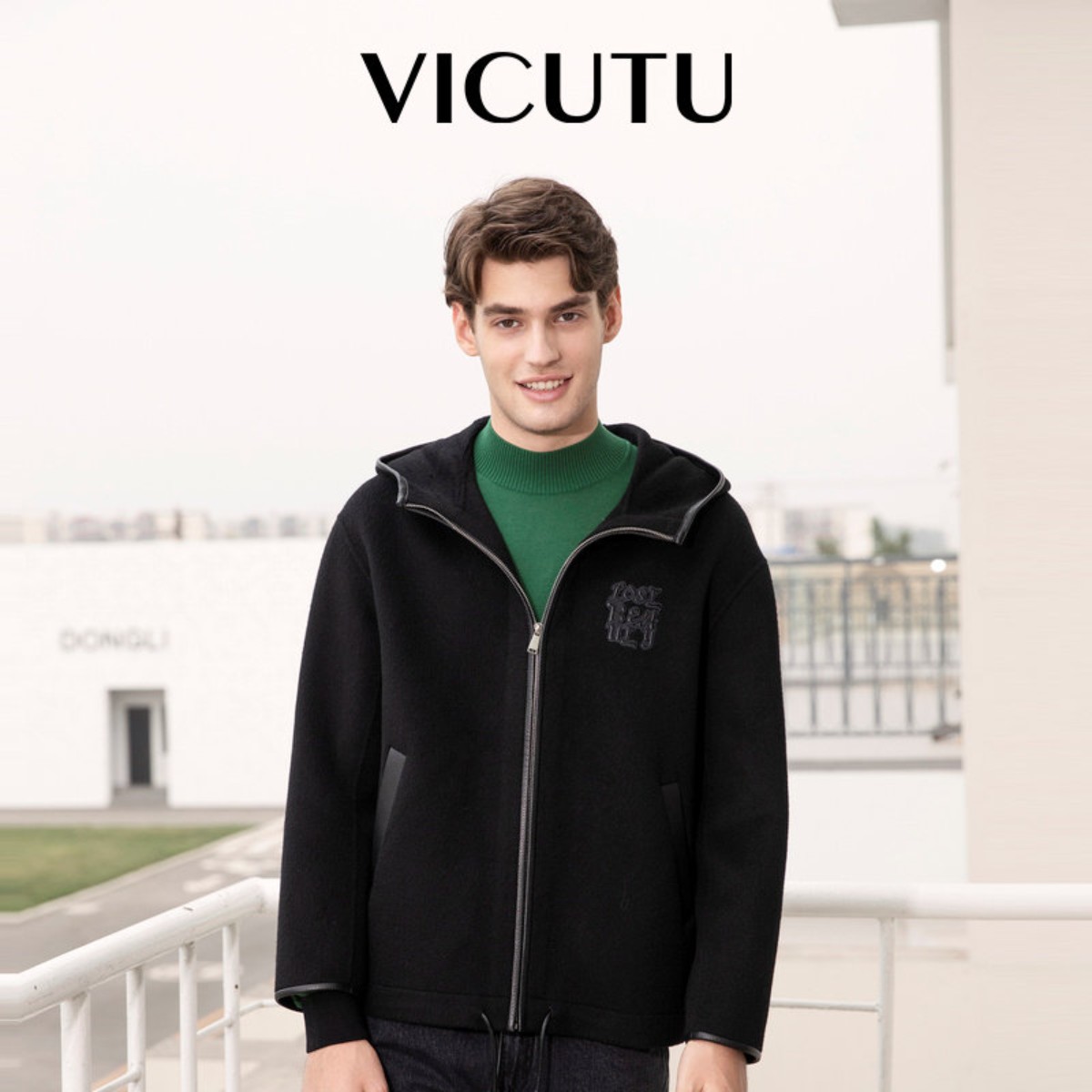 VICUTU威可多男士大衣秋季新款舒适保暖纯羊毛商务休闲百搭外套