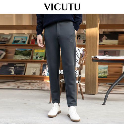 {清仓款}VICUTU威可多针织裤男舒适亲长裤肤时尚简约修身针织卫裤