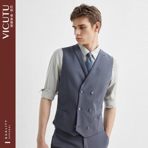 VICUTU/威可多修身春季双排扣