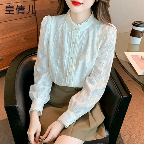 Половина водонеката кружевная рубашка для женщин весной 2024 г.